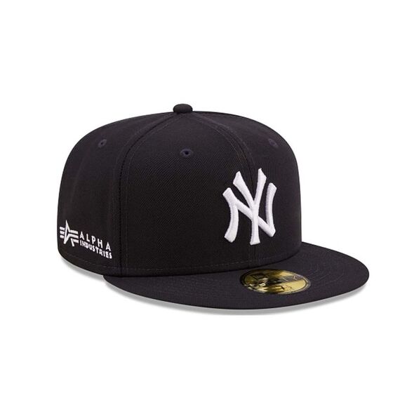 New Era York Yankees MLB 59Fifty Alpha Industries Fitted Hat Men Navy 5950  Pull